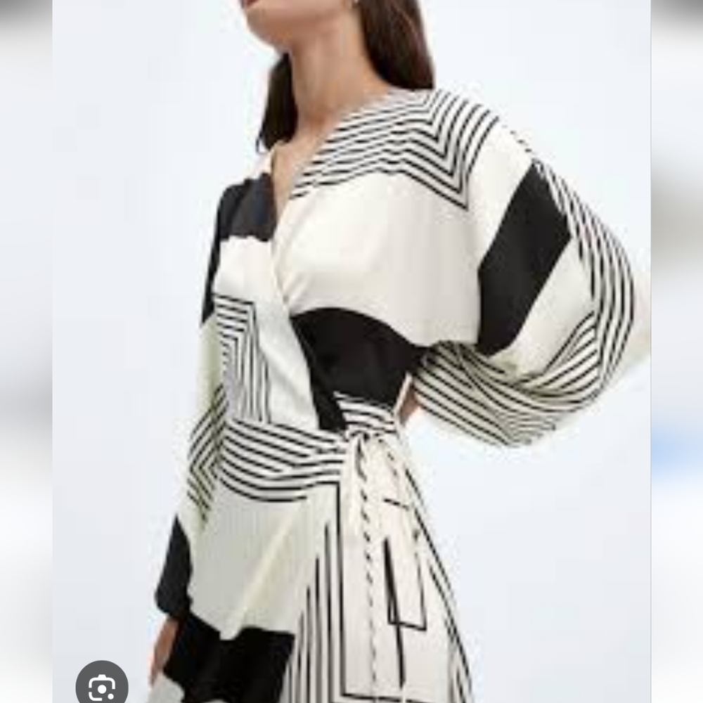 Mango  Long Sleeve Wrap Dress